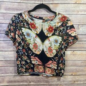 FARM by Farm Rio Baby Tee Butterfly Print Size Small